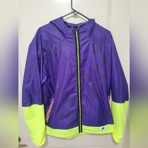Purple and Neon Green Windbreaker Jacket